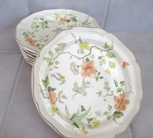 7 Mikasa Heritage F2005 Olde Tapestry 11" Dinner Plates Japan Set of 7 - Picture 1 of 3