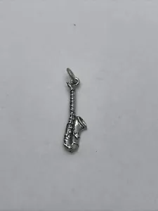 Colgante dijes de música saxofón vintage de plata esterlina 925 1,2 g - Imagen 1 de 3