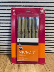 Sakura Pigma Micron Penne 12/.70mm NERO Confezione da 6 50132 - Foto 1 di 1