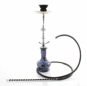 1 hose 20" Black Hookah shisha nargila bar sale pipe glass water Vase new - Picture 1 of 8