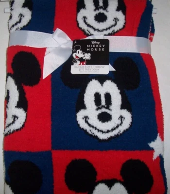 NUEVO CON ETIQUETAS Disney ROJO/AZUL REAL/BLANCO MICKEY MOUSE IS A STAR Manta 50x70 Foto 1 de 4
