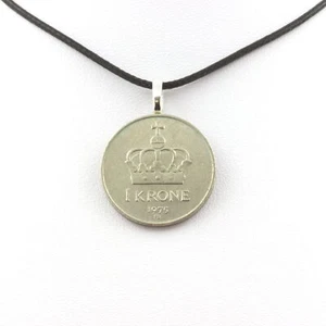 Minerales y Piedras Précieuses. Collar Moneda Noruega 1 Krone - Olav - Imagen 1 de 1