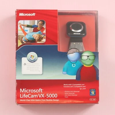 Microsoft LifeCam VX-5000 (Black) Webcam for Windows PC *NEW IN BOX* - image 1 of 3