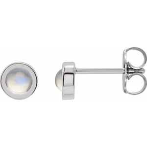 Juego de biseles de piedra lunar arco iris cabujón en plata esterlina - Imagen 1 de 2