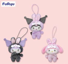 Set of 3 complete  My Melody Kuromi Fairy Rabbit Plush Mascot Sanrio  New Japan