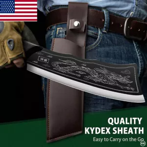 Meat Cleaver 8inch Boning Knife High Carbon Steel Sharp Kitchen Forged w/ Sheath - Picture 1 of 14