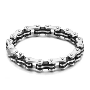 Mens Stainless Steel Motorbike Biker Bracelet Bangle Arm Ring + Free Gift Bag - Picture 1 of 7