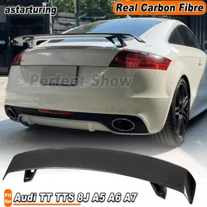Fit For Audi TT TTS 8J A5 A6 A7 08-11 REAL Carbon Rear Trunk Spoiler Sport Wing - Picture 1 of 13