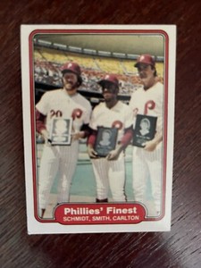 1982 Fleer #641 Mike Schmidt Lonnie Smith Steve Carlton Phillies Finest
