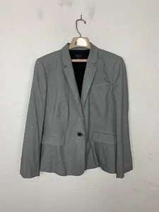 Ann Taylor Womens Blazer 14 Houndstooth Plaid Old Money Corporate Office Career - Picture 1 of 9