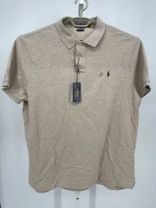 Polo Ralph Lauren Mens Polo Shirt 2XL Dune Tan Short Sleeve Custom Slim Fit Golf - Picture 1 of 4