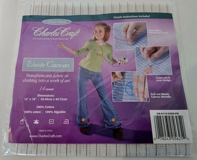Charles Craft Waste Canvas ~14 Count~ 12" x 18" ~ NEW OLD STOCK - Image 1 of 2