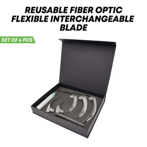 Fiber Optic Laryngoscope Flexible Interchangeable Macintosh Blades with Handle - Picture 1 of 3