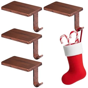 Weihnachtsstrumpfhalter für Mantel Set 4, Strumpfaufhänger für Kaminsims mit... - Bild 1 von 7