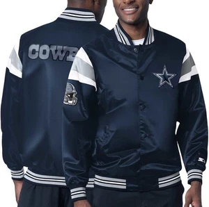 NFL Starter Dallas Cowboys Herren Größe Large L Scout Varsity Satin Jacke NEU Neu mit Etikett - Bild 1 von 4