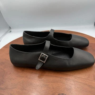 JEFFREY CAMPBELL Elise Puntera Cuadrada Cuero Negro Hebilla Mary Janes Para Mujer 8.5 Foto 1 de 4