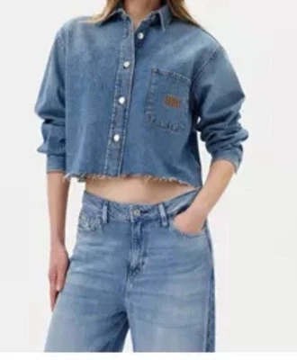 Chaqueta/top de mezclilla azul recortado elegante Miu Miu nueva con etiquetas grande - (nueva $1980) Foto 1 de 4