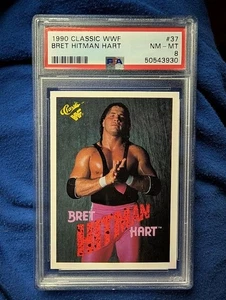 1990 Classic WWF Bret Hart #37 PSA 8 NM-MT Wrestling Card Hitman HOF New Slab - Picture 1 of 12