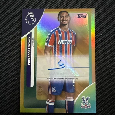 2025 Topps Premier League Crystal Palace Maxence Lacroix Auto Autograph /50 - Image 1 of 4