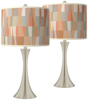 Juego de 2 lámparas de mesa táctiles de níquel cepillado alto Sedona Trish 26 1/4" Foto 1 de 4