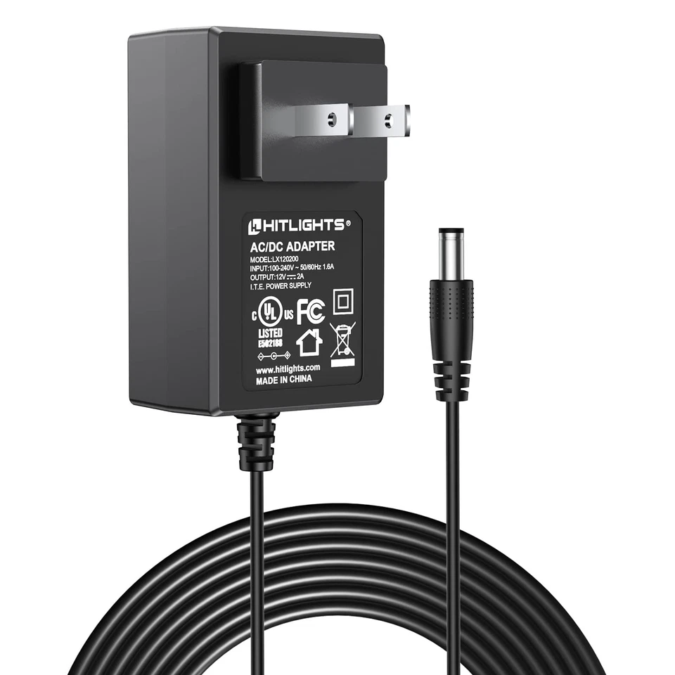 HitLights 24 Watt 2 Amp Supply 110v AC to 12v DC Transformer Ul-listed Power ...