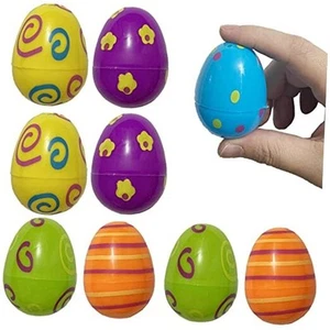 18 Pieces Printed Colors Easter Eggs Fillable Plastic Easter Eggs for Hunt - Picture 1 of 6