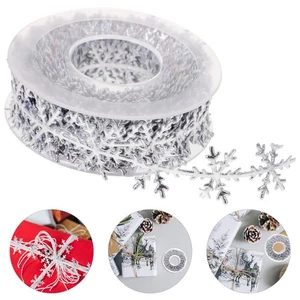  1Pc 10 Meters Snowflake Trim Ribbon Creative Chic Christmas Tree Ornament New - Bild 1 von 11