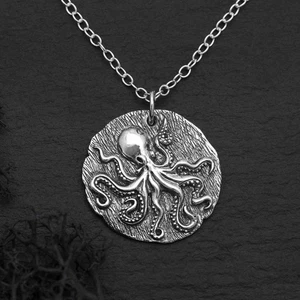 Sterling Silber Oktopus Halskette - Bild 1 von 5