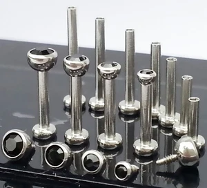 18g 1.5, 2, 2.5 or 3mm BLACK Tragus Cartilage FORWARD HELIX Ear Stud Earring Bar - Picture 1 of 6