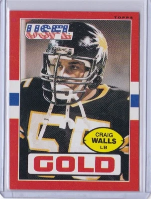 1985 Topps USFL #37 CRAIG WALLS GOLD NRMT - Image 1 of 2