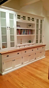 BERTRAM WHITE PAINTED LIBRARY WALL UNIT KITCHEN DRESSER BOOKCASE BOOKSHELF - Picture 1 of 4