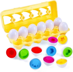 Matching Eggs 12 Pcs Set Easter Eggs - Educational Color & Shape Recognition Sor - Picture 1 of 6