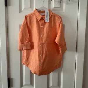 Camisa Janie and Jack Boys Melocotón Abotonada Manga Redonda Talla 6 Nueva con Etiquetas - Imagen 1 de 12