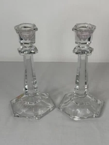 Mikasa Crystal 7" Candle Holders - Made In Austria - Picture 1 of 5
