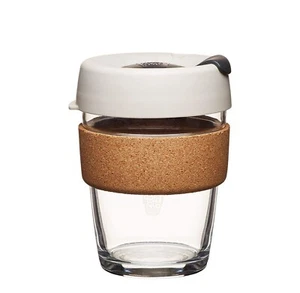 KeepCup 12oz Reusable Coffee Cup. Toughened Glass Cup & Natural Cork Band. 12... - Picture 1 of 6