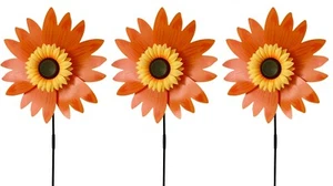 Lot of 3X Sunflower Windmill Wind Spinner Decoration Home Yard Garden Decor - Picture 1 of 1