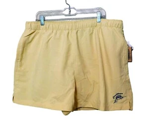 Caribbean Swimwear Shorts XL Yellow Elastic Waist Mesh Lining NEW - Picture 1 of 5