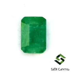 6x4 mm Zertifizierter natürlicher Smaragd Achteckschnitt 0,62 CTS Facettierter Loser Edelstein - Bild 1 von 6