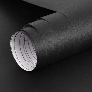 19ft Vinyl Black Matte Wallpaper Self Adhesive Furniture Wall Stickers Kitchen - Picture 1 of 12