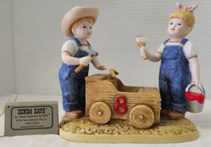 2000 Denim Days Porcelain HOMCO Figurine #15352-00 "The Go Cart" - Picture 1 of 10