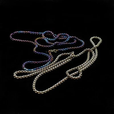 Men Women Pure Titanium Chain Necklace 25.6 Inches Length Fashion Jewelry Gift - Image 1 of 4