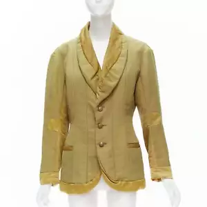 ISSEY MIYAKE Vintage 1980s khaki brown contrast 3D cut collar insert jacket M - Picture 1 of 9