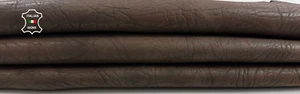 BROWN GRAINY RUSTIC ANTIQUED VEGETABLE TAN Goatskin leather 4+sqf 1.5mm #C3734 - Picture 1 of 7
