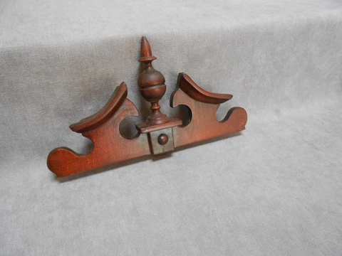 VINTAGE French beech WOOD Carved Ornament Fronton Pediment Cover