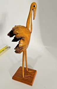 Burl Wood Sea Bird Hand Carved Organic Rustic Vintage Knot Naturalism 9" Tall - Picture 1 of 14