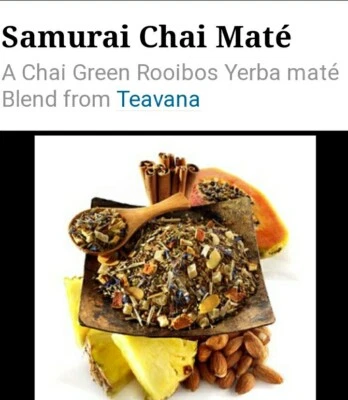 🌈🍊 NEW! RARE! TEAVANA 2 OZ SAMURAI CHAI NATURAL Maté TEA SEALED TEA BAG!