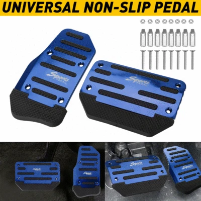 Universal Non-Slip Automatic Gas Brake Blue Foot Pedal Pad Cover Car Accessories - Image 1 of 4