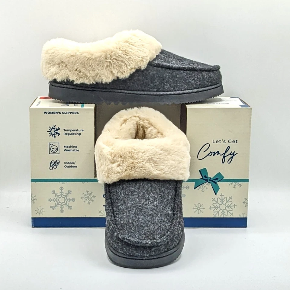 Dearfoams Womens Total Comfort Slippers Soft Memory Foam Medium 7-8
