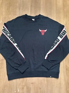 Chicago Bulls Crew Neck Sweatshirt Medium Women '47 Brand NBA Basketball Hoodie - Picture 1 of 6