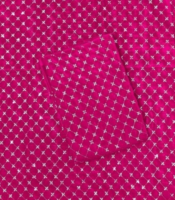 Indian Pink Fabric Dressmaking Tunic Top Velvet Material Sewing 4Y Kameez Fabric - Image 1 of 2